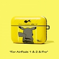 Cute イエロー Pikachu 戻る | Airpod Case | Silicone Case for Apple AirPods 1, 2, Pro コスプレ